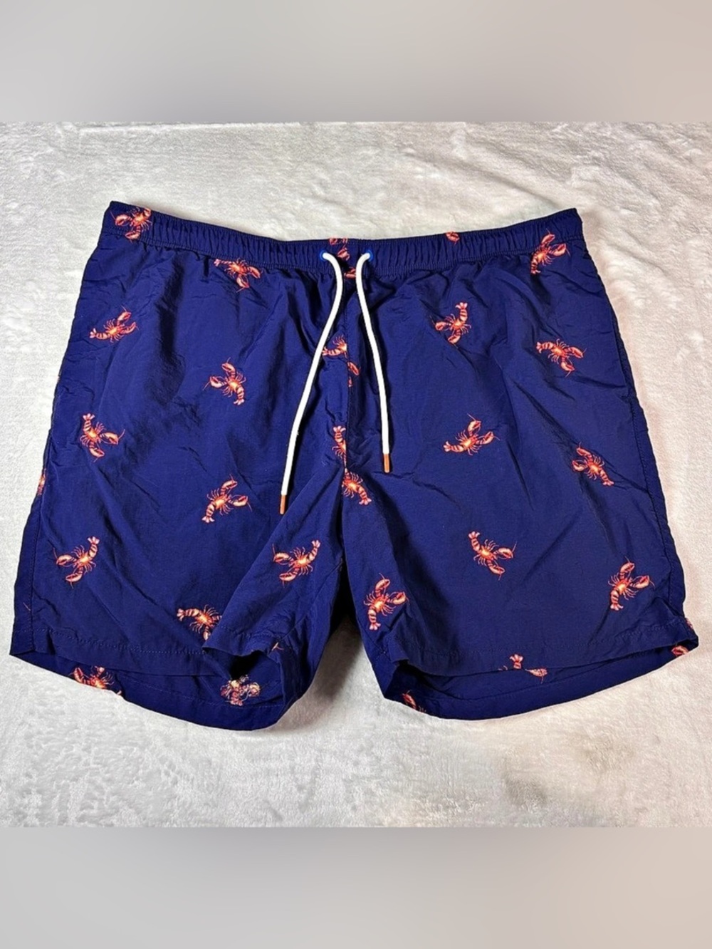 Tommy Bahama Men’s Swim Trunks XXL Navy Lobster Print Mesh Lined Board Shorts